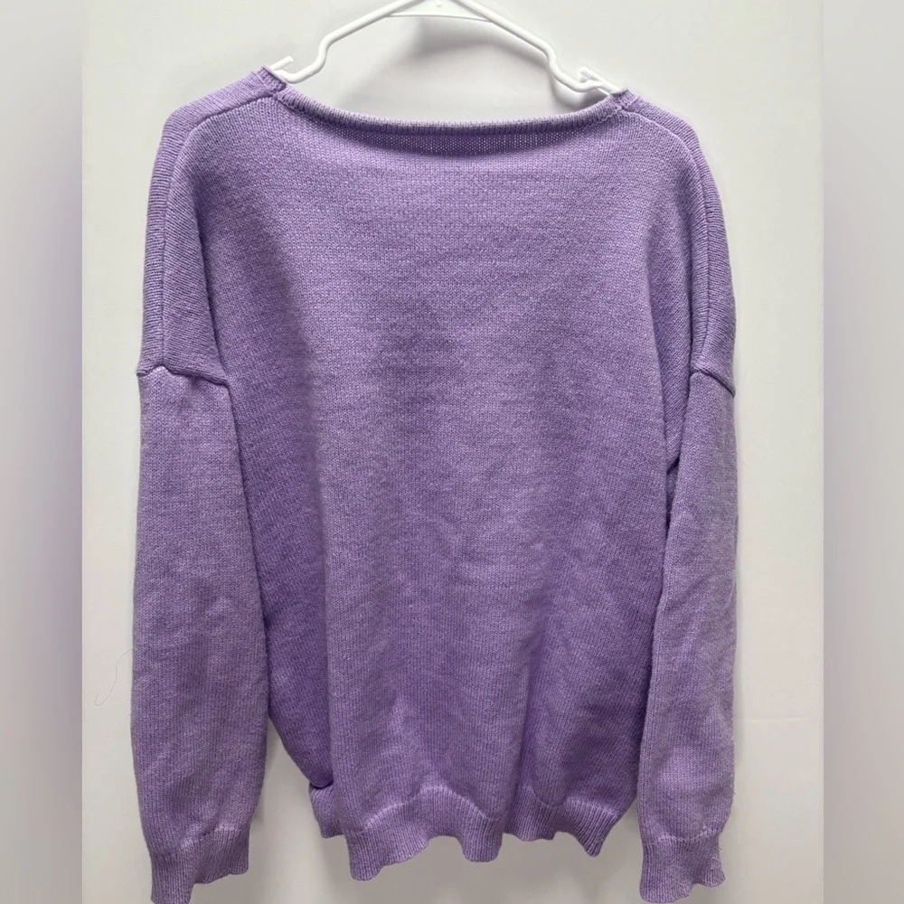 Unbranded V Neck Purple Sweater Size XXL - Picture 3 of 3